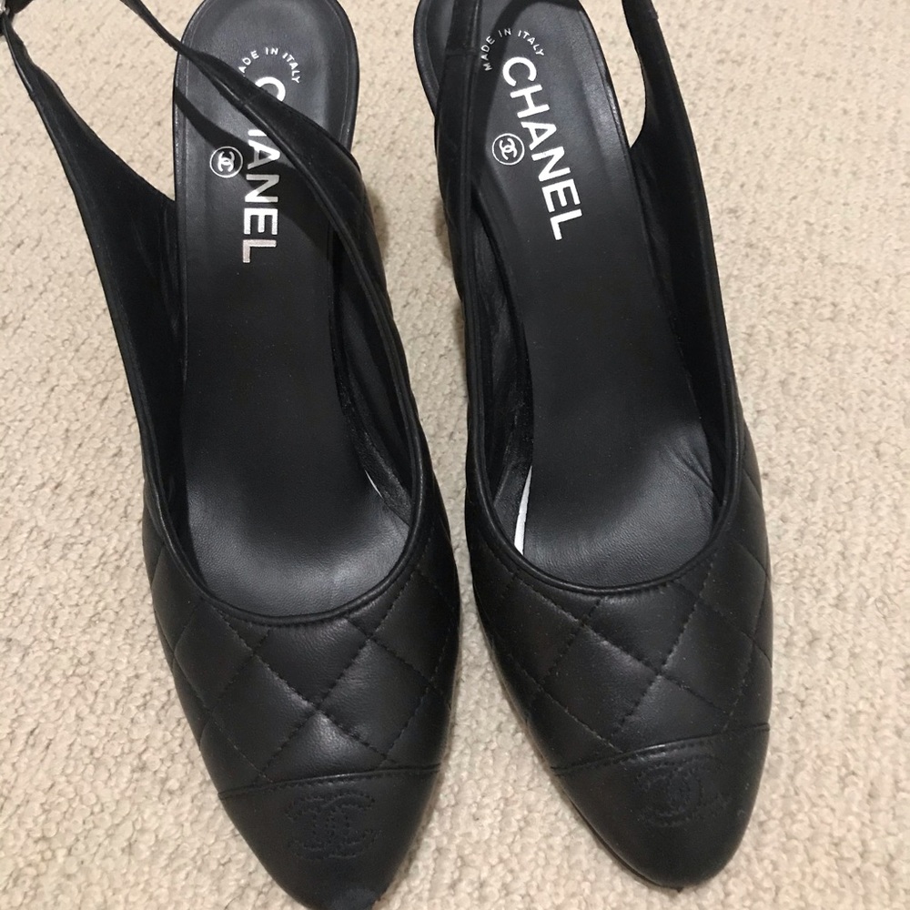Authentic Classic Chanel sling back pumps